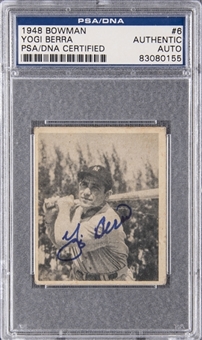 1948 Bowman #6 Yogi Berra Signed Rookie Card – PSA/DNA Authentic